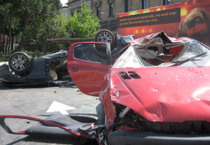 Automobile Roof Crush Accident